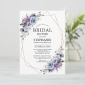 Dusty Paars Blooms Geometric Vrijgezellenfeest Inv Kaart (Staand voorkant)