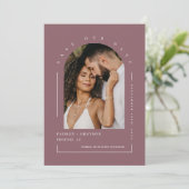 Dusty Paars Boho Arch Photo QR Code Save Our Date Kaart (Staand voorkant)