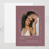 Dusty Paars Boho Arch Photo QR Code Save Our Date Kaart (Voorkant / Achterkant)