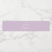 Dusty Paars Cross Girl Baptisme Water Fles Etiket (Enkel label)