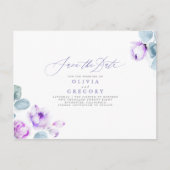 Dusty Paars Elegant Romantic Save the Date Aankondigingskaart (Voorkant)