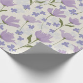 Dusty Paars en Cream  Floral Pattern Cadeaupapier (Hoek)
