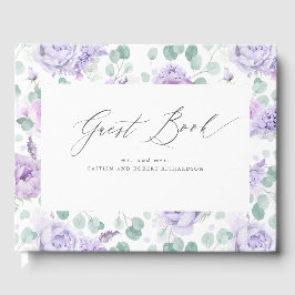 Dusty Paars Floral Elegant Wedding Guest Book Gastenboek