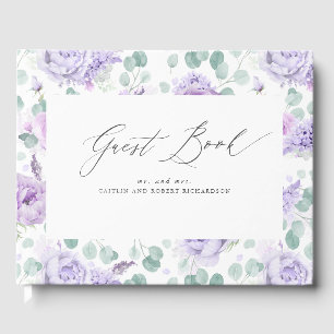 Dusty Paars Floral Elegant Wedding Guest Book Gastenboek