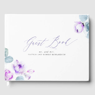 Dusty Paars Floral Elegant Wedding Guest Book Gastenboek