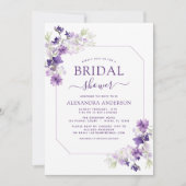 Dusty Paars Floral Greenery Vrijgezellenfeest Kaart (Voorkant)
