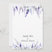 Dusty Paars Floral Lavender Waterverf Wedding Kaart (Achterkant)