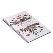 Dusty Paars Floral Personalized Scriptjournaal Notitieboek (Rechterzijde)