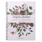 Dusty Paars Floral Personalized Scriptjournaal Notitieboek (Voorkant)