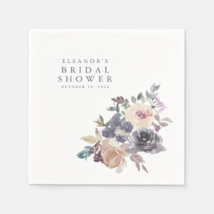Dusty Paars Floral Waterverf Name Vrijgezellenfees Servet