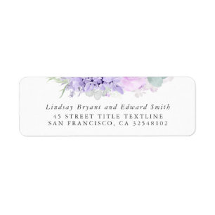 Dusty Paars Floral Wedding Label