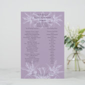 Dusty Paars Floral Wedding Programme (Staand voorkant)