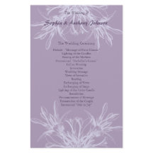 Dusty Paars Floral Wedding Programme