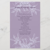Dusty Paars Floral Wedding Programme (Voorkant)