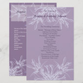 Dusty Paars Floral Wedding Programme (Voorkant / Achterkant)