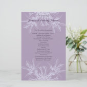 Dusty Paars Floral Wedding Programme (Staand voorkant)