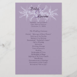 Dusty Paars Floral Wedding Programme