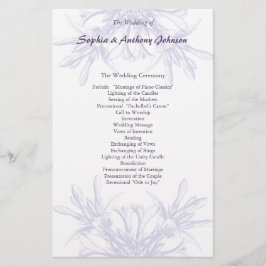 Dusty Paars Floral Wedding Programme
