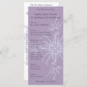 Dusty Paars Floral Wedding Programme Programmakaart (Voorkant / Achterkant)
