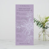 Dusty Paars Floral Wedding Programme Programmakaart (Staand voorkant)