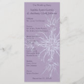 Dusty Paars Floral Wedding Programme Programmakaart (Voorkant)