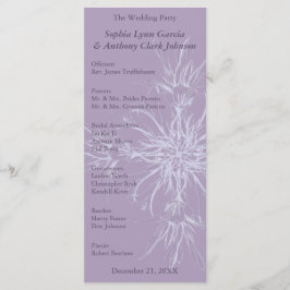 Dusty Paars Floral Wedding Programme Programmakaart