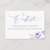 Dusty Paars Floral Wedding Website Kaart Visitekaartje (Voorkant)