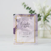 Dusty Paars Gold Alcohol INK Abstract Weddenschap (Staand voorkant)