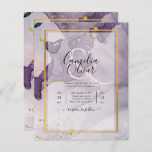 Dusty Paars Gold Alcohol INK Abstract Weddenschap