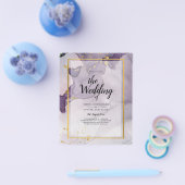 Dusty Paars Gold Alcohol INK Abstract Weddenschap Flyer (Enkel)