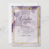 Dusty Paars Gold Alcohol INK Abstract Weddenschap Kaart (Voorkant)