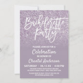 Dusty Paars Gray Faux Glitter Ombre Bachelorette Kaart (Voorkant)
