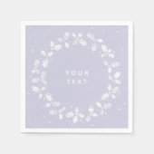 Dusty Paars Hand Printed Holly Wreated Kerstmis Servet (Voorkant)