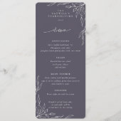 Dusty Paars Leaf Motif Thanksgiving Flat 4 Course Menu (Voorkant)