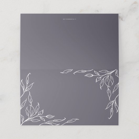 Dusty Paars Leaf Motif Thanksgiving Folded Plaatskaartje (Buitenkant ongevouwen)