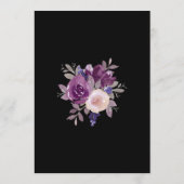 Dusty Paars Mauve Botanical Lights Black Wedding Kaart (Achterkant)