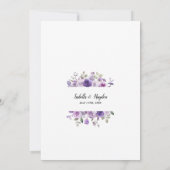 Dusty Paars Mauve Lila Floral SilverFoil Wedding Kaart (Achterkant)