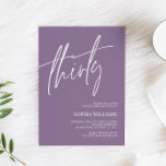Dusty Paars minimalist 30th Birthday Invitation Kaart<br><div class="desc">*** Voer in de zoekopdracht voor winkels H013 in om alle overeenkomende objecten *** te zoeken of bezoek ons Paarse, ononderbroken Collectie. *** Dit ontwerp van hoge kwaliteit is eenvoudig aan te passen aan uw trouwkleuren, -stijlen en -thema. Voor verdere aanpassing, te klikken gelieve de "Edit gebruikend het Hulpmiddel van...</div>