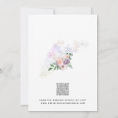 Dusty Paars Peach Boho Floral Glitter QR Code Save The Date (Achterkant)