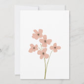 Dusty Paars, Peach Simple Floral Wedding Kaart (Achterkant)