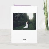 Dusty Paars Peonies en Rozen Foto Weddenschap Bedankkaart (Achterkant)