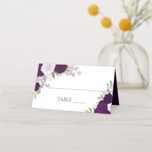 Dusty Paars & Plum Rozen Elegant Wedding Write-In Plaatskaartje