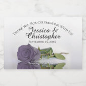 Dusty Paars Roos Classy Wedding Bedankt Mini Sparkling Wijnetiket (Enkel label)