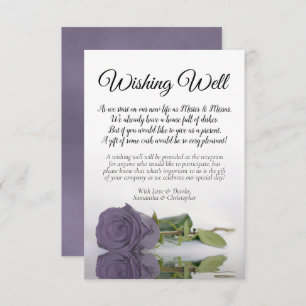 Dusty Paars Roos Cute Wedding Wishing Well Poem Informatiekaartje