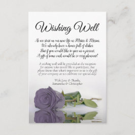 Dusty Paars Roos Cute Wedding Wishing Well Poem Informatiekaartje