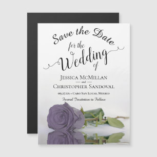 Dusty Paars Roos Wedding Save the Date Magnet
