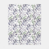 Dusty Paars Sage Green Leaves Greenery Fleece Deken (Voorkant)