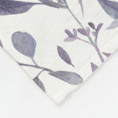 Dusty Paars Sage Green Leaves Greenery Fleece Deken (Hoek)
