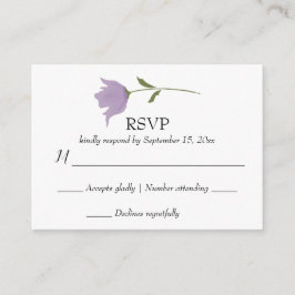 Dusty Paars Simple Floral Wedding RSVP Response Informatiekaartje