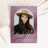 Dusty Paars Waterverf Arch Foto Afstuderen Bedankkaart